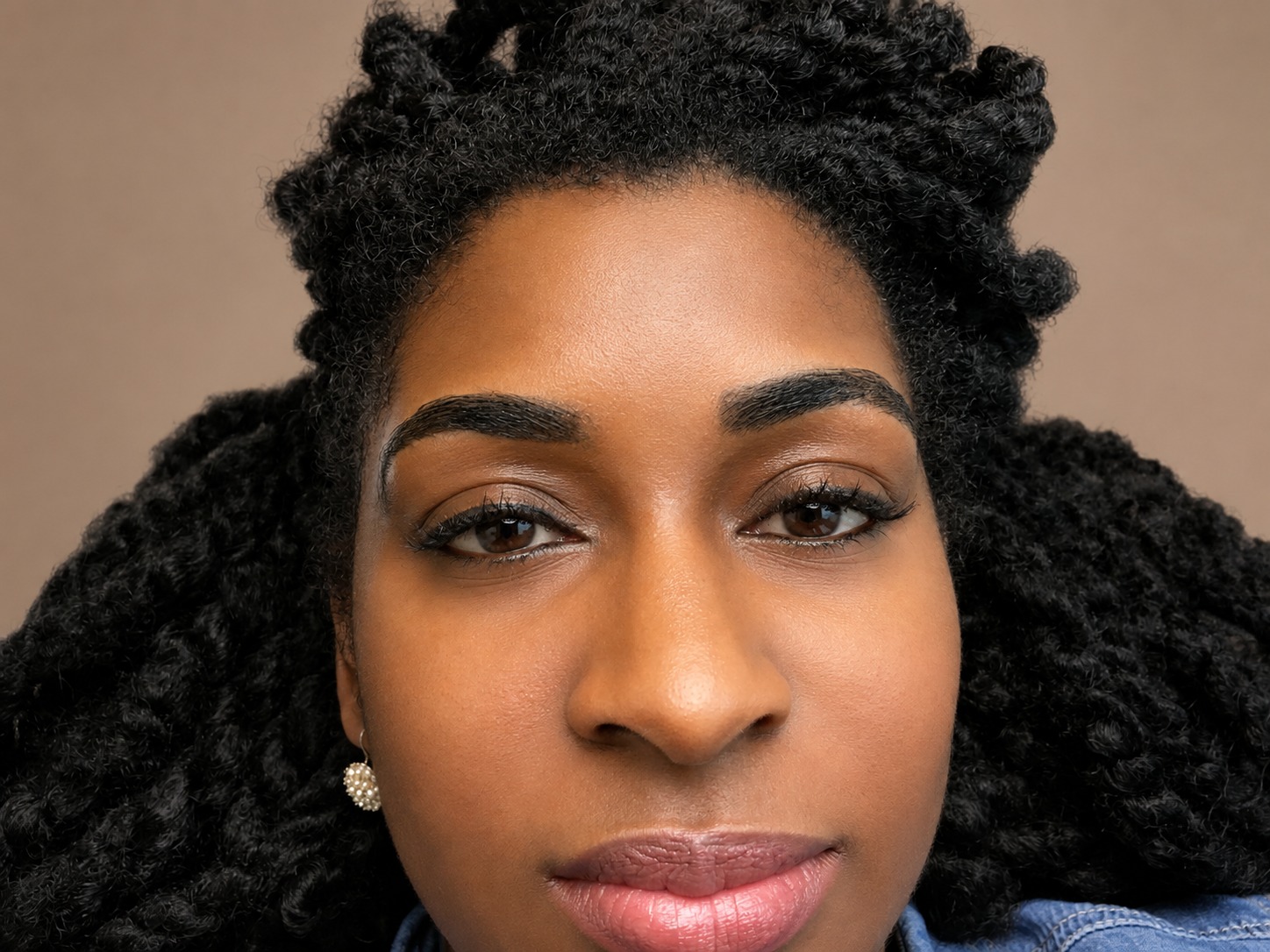 Nano brows hair-stroke detail close-up