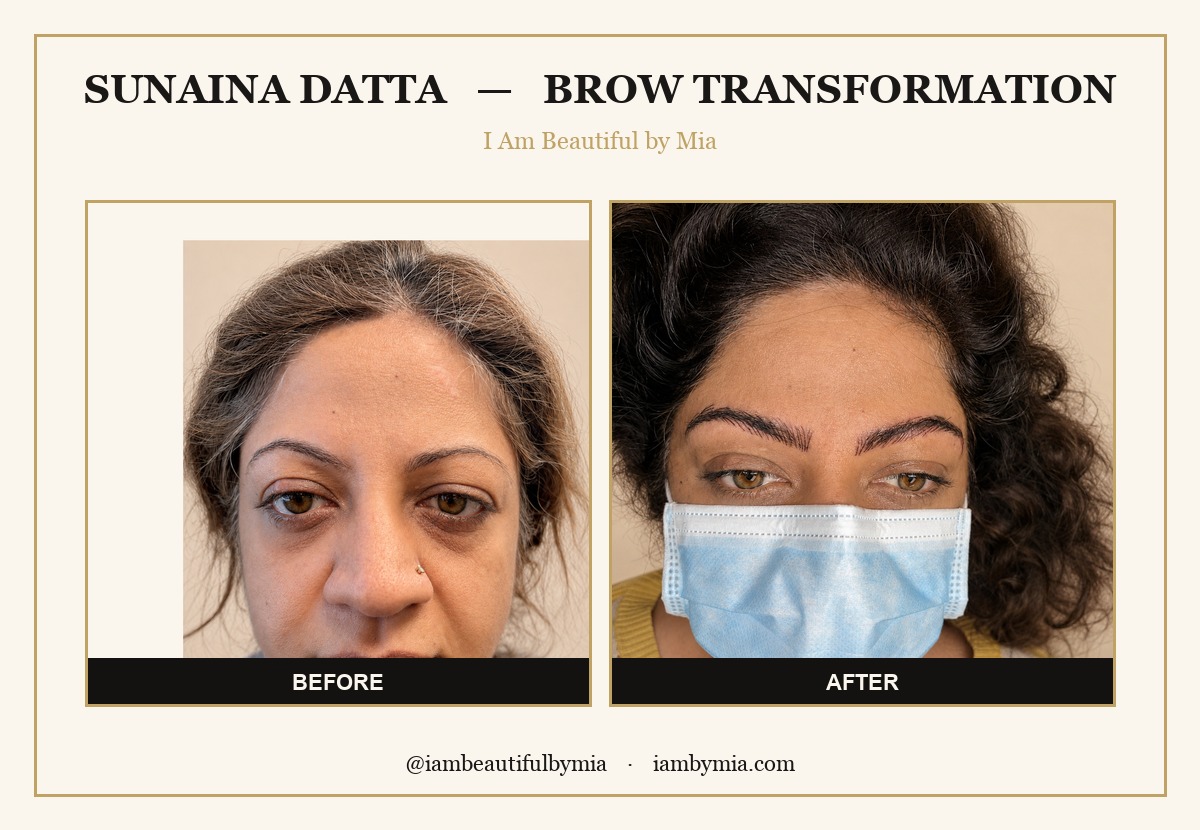 Permanent makeup brow before and after — Atlanta nano brows